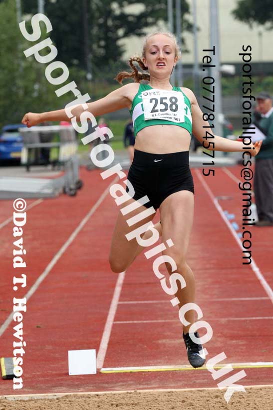 Women and Girls long jump, 2021 North Eastern Track and Field Champs., Middesbrough. Photo: David T. Hewitson/Sports for All Pics